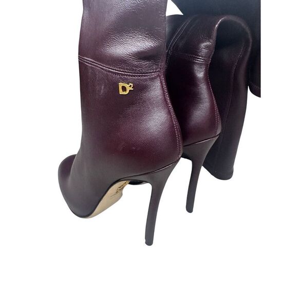 NWT DSQUARED2 burgundy boots size 36EU/ US 6 - Picture 11 of 14